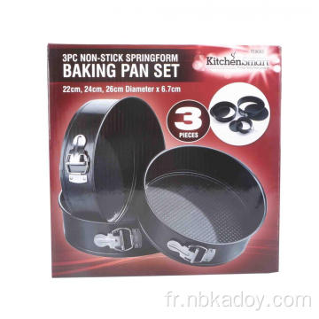 3PCS NON Stick Springform Cake Tins